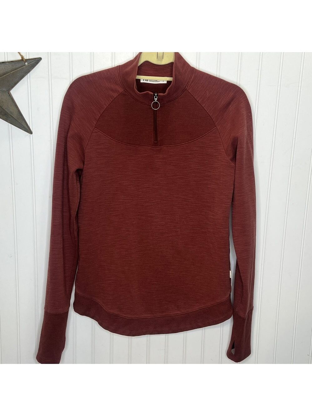 Fig Quarter-Zip Pullover Size Small Petite